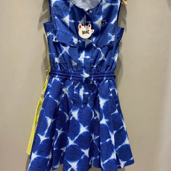 [BUNJANG] WAAC Women's Seersucker Lemon Pattern Dress Dark Blue / (새상품) WAAC 왁 골프 원피스