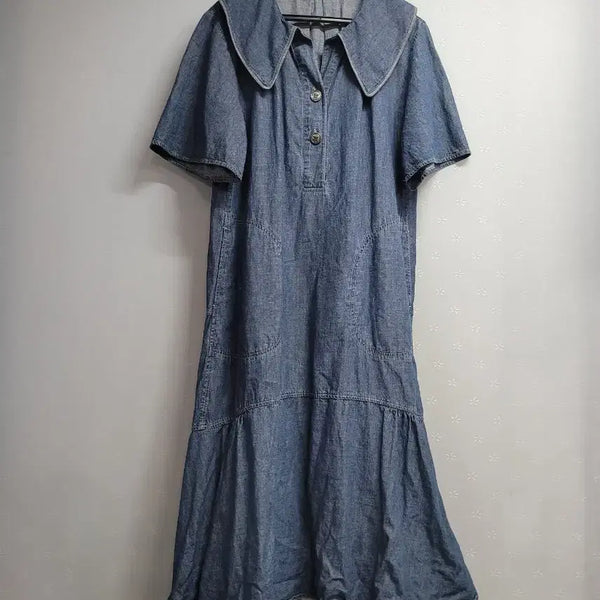 [BUNJANG] Edge Denim Dress / 90)엣지 청 원피스 빅카라 반팔