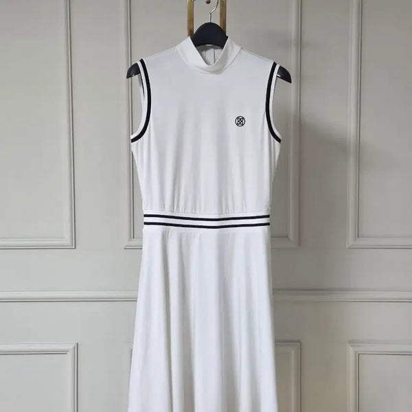[BUNJANG] G/Fore White Striped Performance Golf Polo Shirt / 지포어