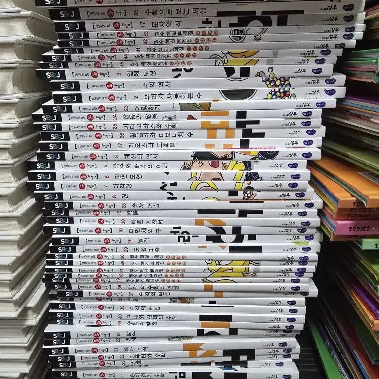 [BUNJANG] Mastering Elementary Math Flipping Set by Sungwoo Junior (50 Volumes) - Used Children's Books / 선생님도 놀란 초등 수학뒤집기 성우주니어 50권 세트 어린이책 중고책