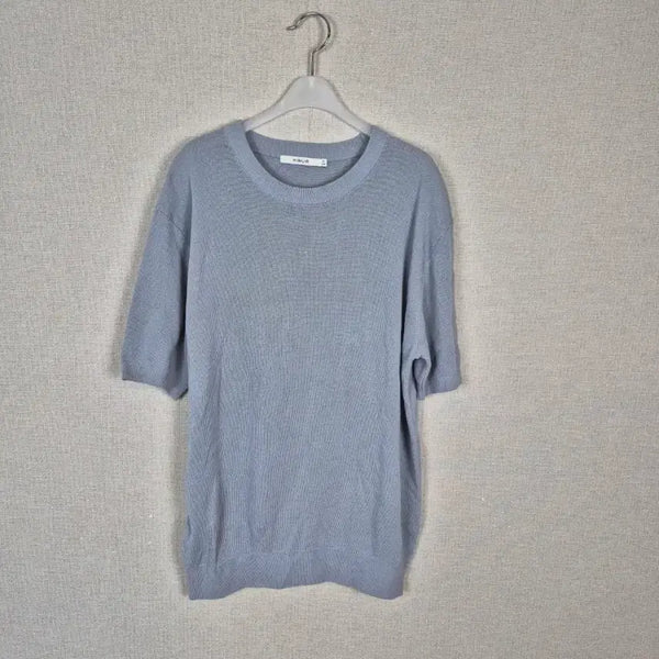[BUNJANG] KIIMUIR Round Neck Short Sleeve Knit (Grey-Blue) / (#66,77추천)KIIMUIR 라운드넥 반팔 니트