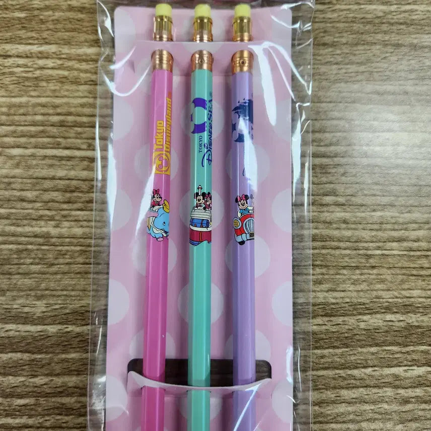 [BUNJANG] Tokyo Disneyland Retro Style Mechanical Pencil Set (3 pcs) / 도쿄 디즈니랜드 샤프 세트 (3개)