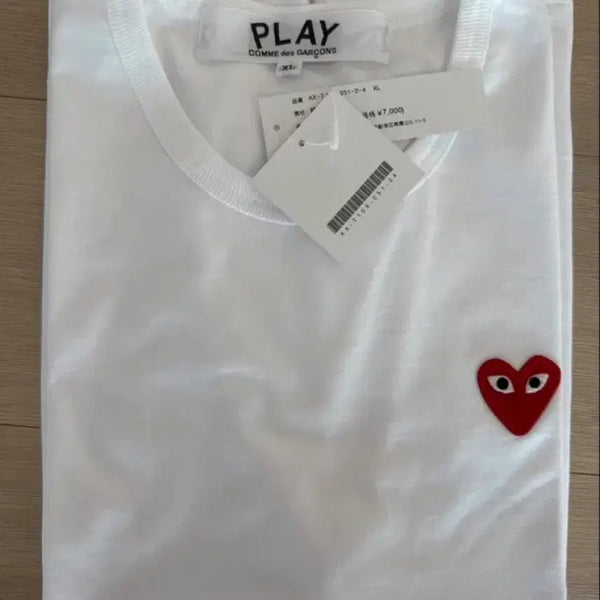 [BUNJANG] Comme des Garçons PLAY White T-Shirt XL / (새상품)꼼데가르송 PLAY 반팔티 화이트
