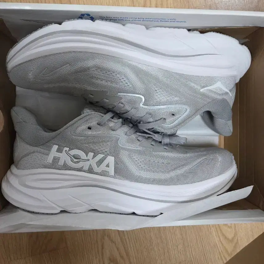 [BUNJANG] Hoka Clifton 10 Wide Running Shoes Grey Size 270 / 호카 클리프톤 10 와이드 270 그레이 런닝화 새상품