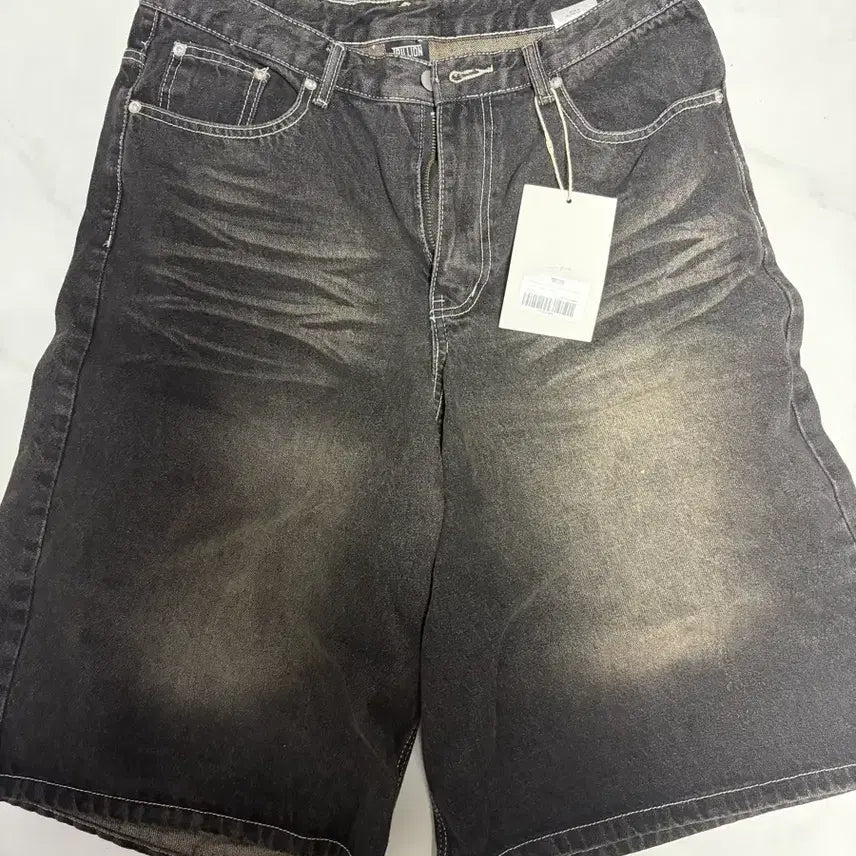 [BUNJANG] Cat Brush Washed Bermuda Denim Shorts XL / 캣 브러쉬 워시드 버뮤다 데님 쇼츠 XL