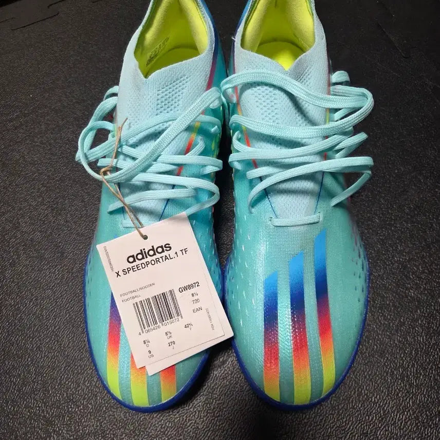 [BUNJANG] Adidas X Speedportal.1 TF Mint Football Boots Size 270 / 아디다스 X 스피드포탈.1 TF 축구화 민트색 270