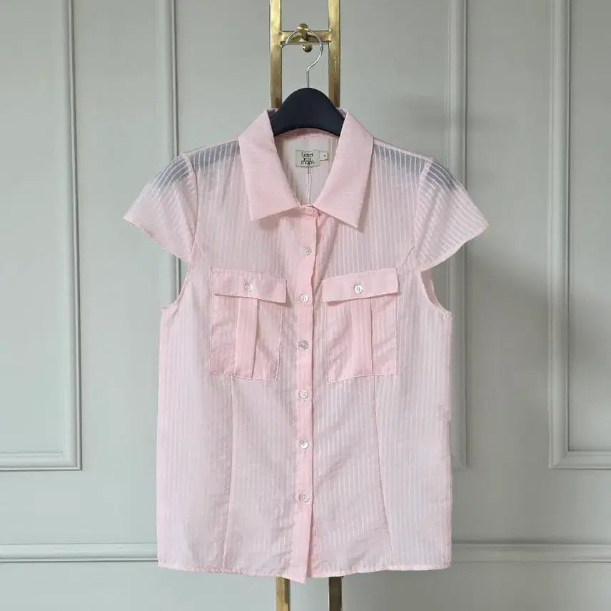 [BUNJANG] Letter From Moon White/Pink Stripe Blouse / 새제품 레터프롬문