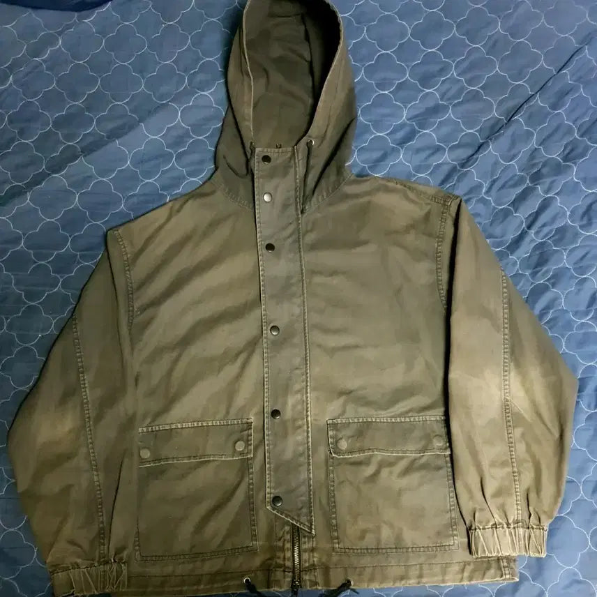 [BUNJANG] Partimento Vintage Washed Military Work Hooded Zip-up Deep Grey (M) / 파르티멘토 빈티지 워시드 밀리터리 워크 후드집업 딥그레이(M)