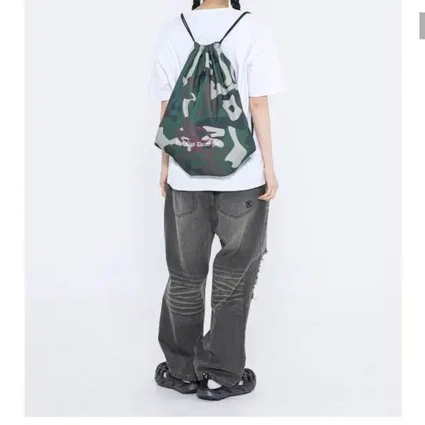 [BUNJANG] X-Tonez Camouflage String Military Backpack Gym Bag / 새제품 엑스톤즈 카모플라쥬 스트링 밀리터리 백팩 짐색 가방