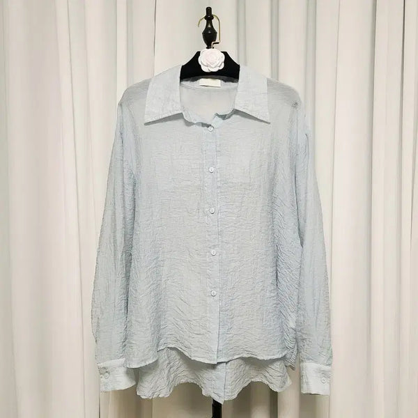 [BUNJANG] MMD Monday Wrinkle See-through Shirt / MMD 민먼데이 링클 시스루 셔츠