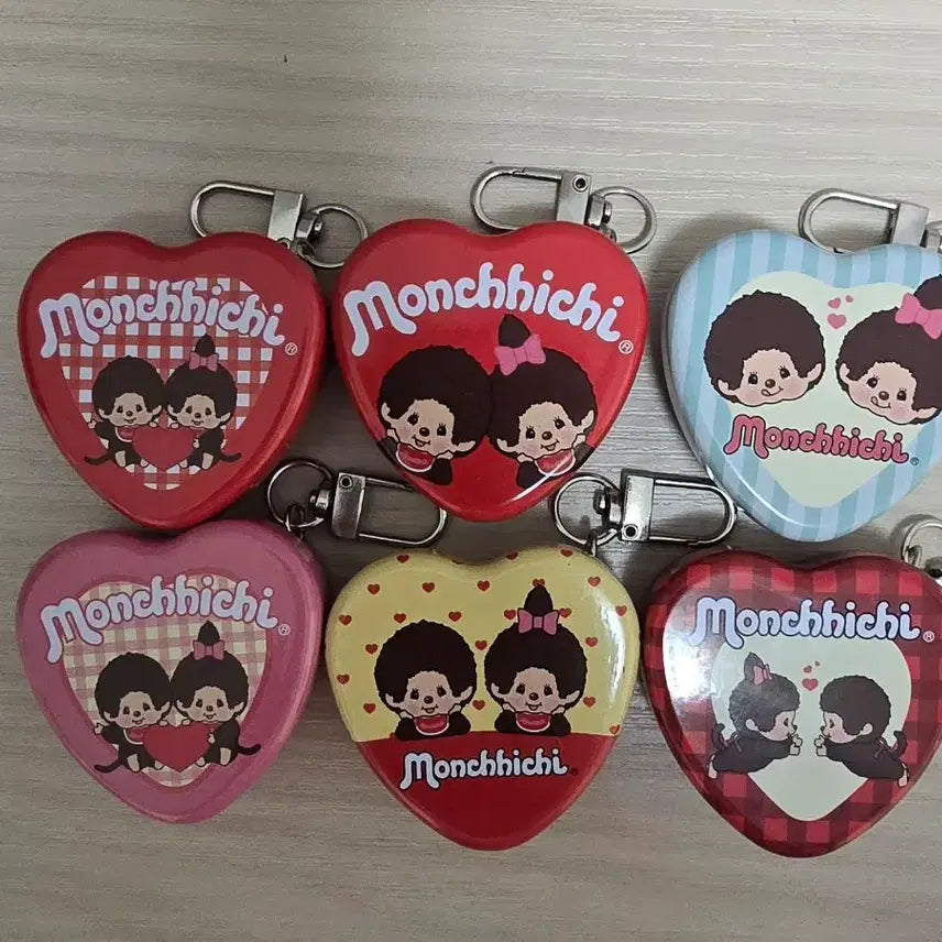 [BUNJANG] Monkey Chichi Heart Keychain Set (5 Pieces) / 몽키치치 하트 키링 5개