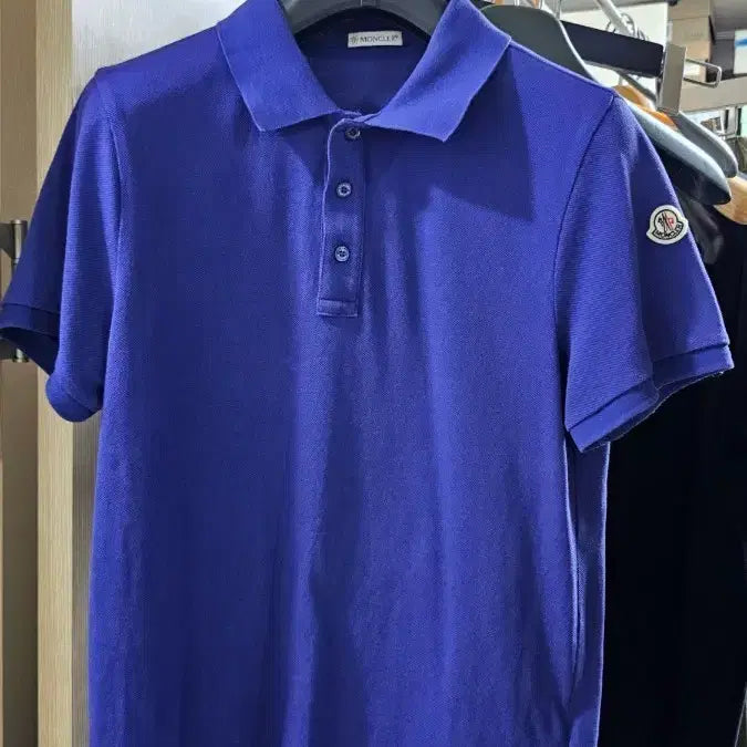 [BUNJANG] Moncler Pique Polo T-Shirt Blue S / 몽클레어 피케 카라 티셔츠 블루 S(90)