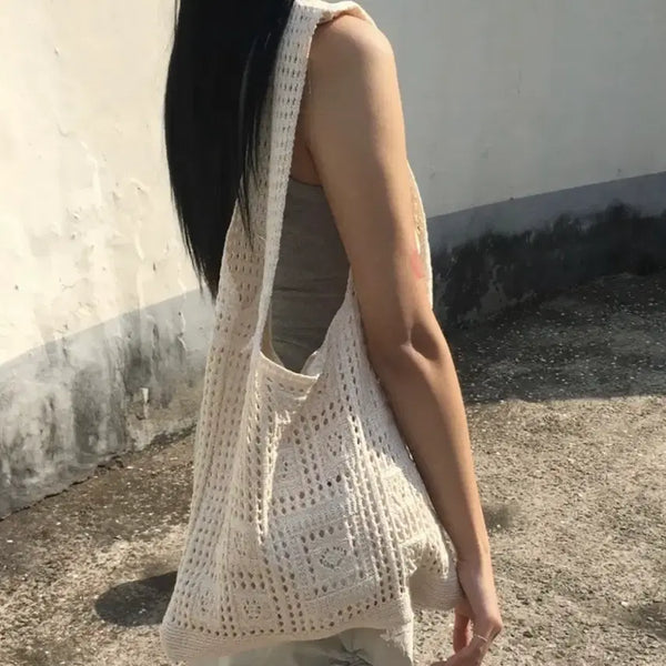 [BUNJANG] Hand-knitted Raffia Bag / 여름 데일리 라탄백 뜨개질 가방