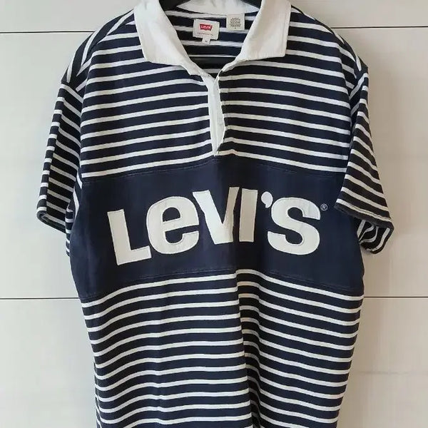 [BUNJANG] Levi's Striped Collar T-Shirt Size M / 리바이스 단가라 카라티 M사이즈