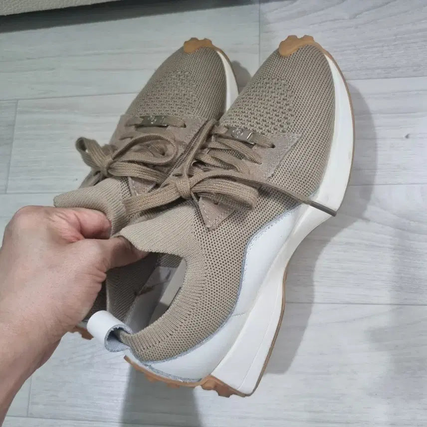 [BUNJANG] Pomelecamel 240 Beige Knit Platform Heels / 포멜카멜 240