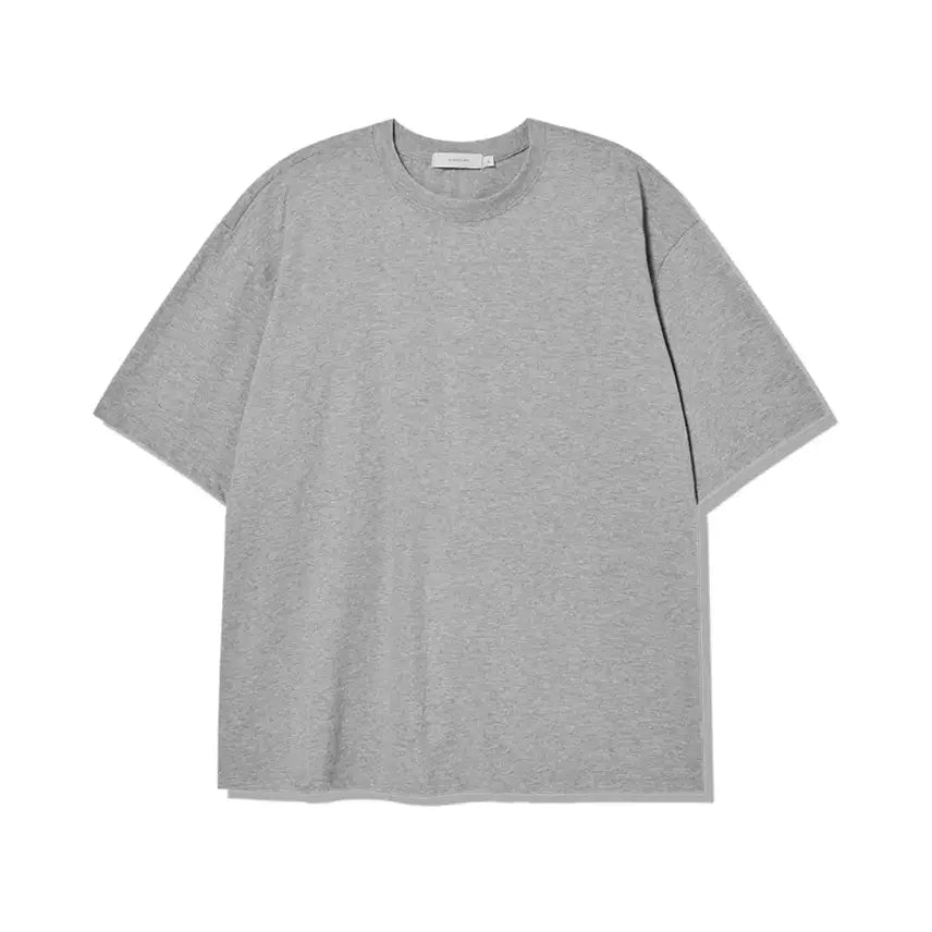 [BUNJANG] Signature Natural Crop T-Shirt (Gray) / [시그니처] 내추럴 크롭 반팔 티셔츠[그레이]
