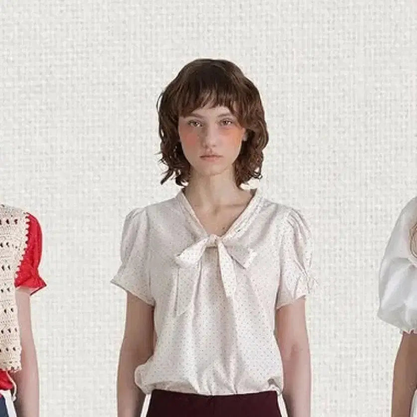 [BUNJANG] Without Summer Dot Short Sleeve Blouse / 위드아웃썸머 도트 반팔 블라우스
