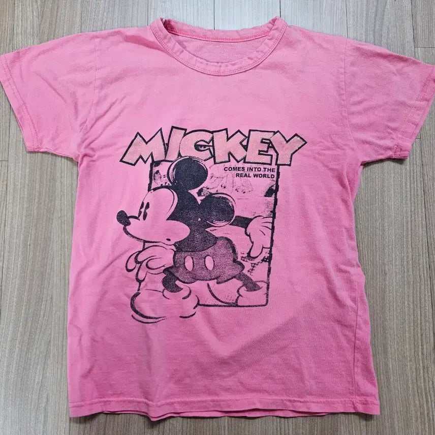 [BUNJANG] Mickey Mouse Pink Short Sleeve T-Shirt / 핑크 미키마우스 반팔티