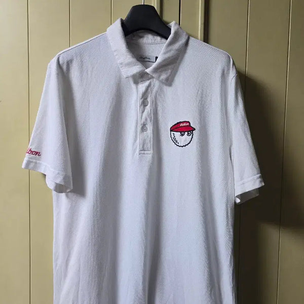 [BUNJANG] Malbon Polo Golf Shirt - White (Size M) / 말본 폴로 골프셔츠 M