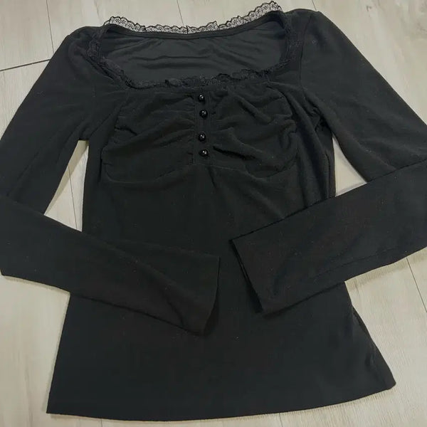 [BUNJANG] Black Long-Sleeve T-Shirt / 레이어드용 긴팔티
