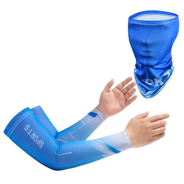 [BUNJANG] UV Protection Cycling Arm Sleeves and Neck Gaiter Set / 시원한자전거 자외선차단 마스크 팔토시 세트