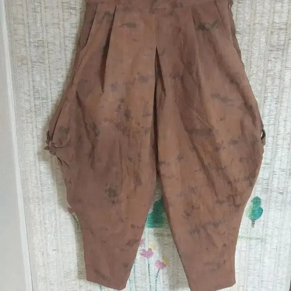 [BUNJANG] Natural Dyed Brown Relaxed Fit Pants / 미사용)천연염색 브라운 색상 배기바지
