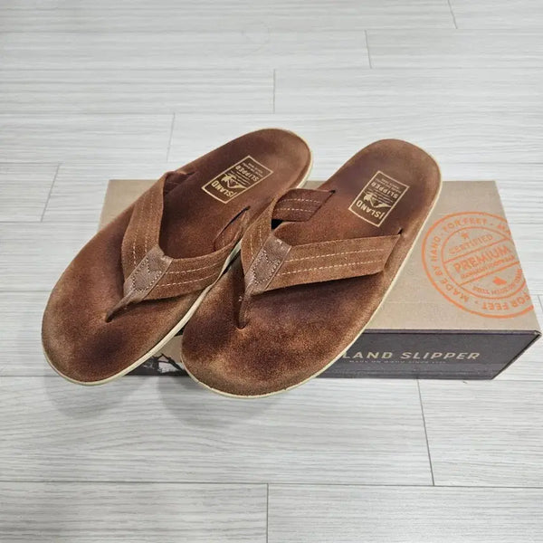 [BUNJANG] Island Slipper Classic Ultimate Suede Peanut Cognac US 10 / 아일랜드 슬리퍼 클래식 얼티메이트 스웨이드 피넛 코냑 US10 280