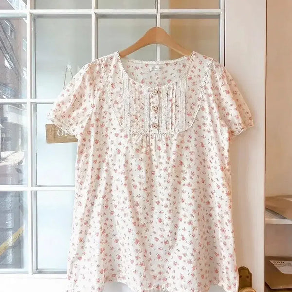 [BUNJANG] Vintage Floral Blouse / 빈티지 잔꽃 블라우스 모리걸 하구미