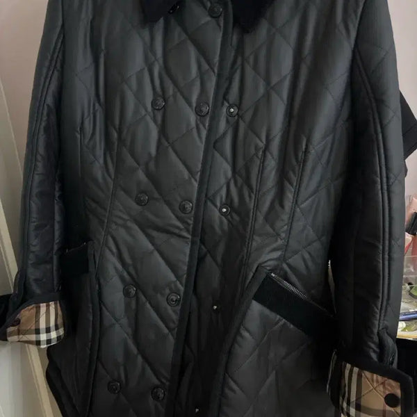 [BUNJANG] Burberry Quilted Leather Long Jacket Black / 버버리 퀼팅 레더 롱자켓 블랙 (반값/7월까지만 판매)