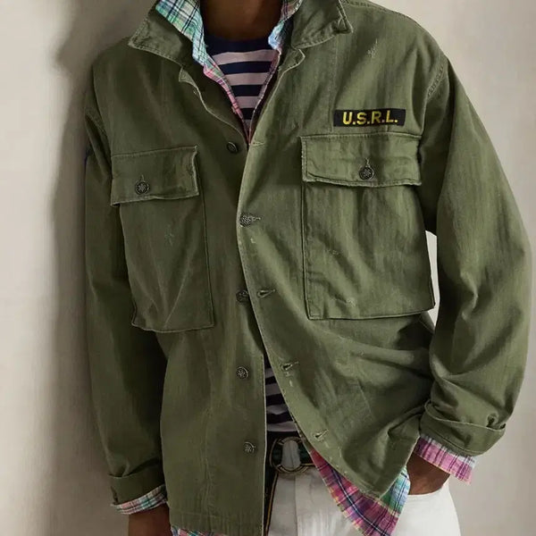 [BUNJANG] Polo Ralph Lauren 26ss Herringbone Military Field Jacket / 폴로 26ss 헤링본 밀리터리 야상 셔츠 자켓