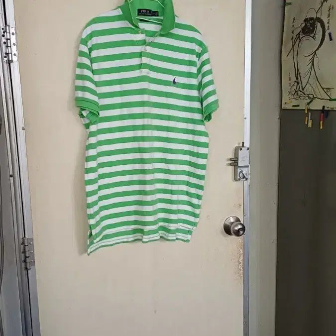 [BUNJANG] Polo Ralph Lauren Men's Green Stripe Short Sleeve Polo Shirt Size 105 / 폴로남성 여름 티105싸이즈