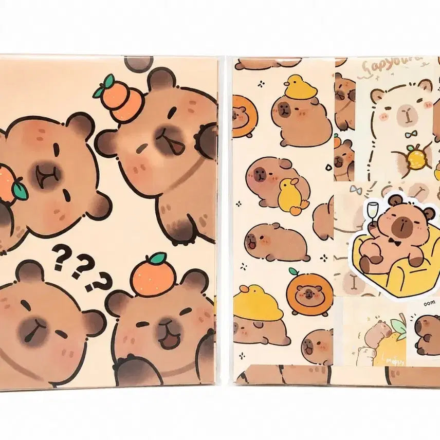 [BUNJANG] Capybara Design Gift Wrapping Paper Set / 카피바라 수봉