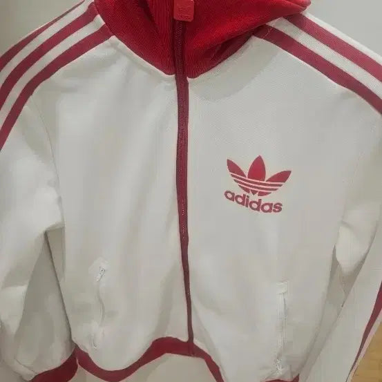 [BUNJANG] Adidas Track Top White Red / 아디다스 트랙탑 화이트 레드