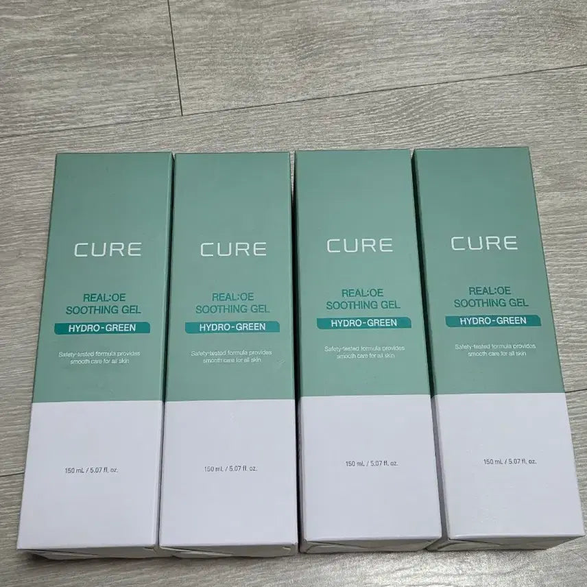 [BUNJANG] Cure Real Cucumber Soothing Gel Hydro Green 150ml (Set of 4) / 큐어 리얼오이 수딩젤 하이드로 그린 150ml 4개