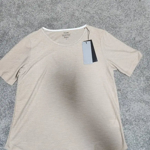 [BUNJANG] Songzio Linen Short Sleeve T-Shirt Beige / 새상품 // 송지오 여성 린넨 반팔 티셔츠 베이지-95