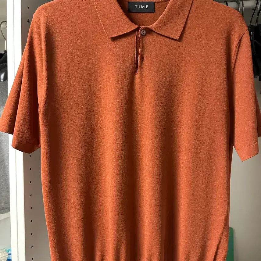 [BUNJANG] Time Homme 24SS Collar Knit Short Sleeve Shirt / 타임옴므 24ss 카라 니트 반팔 / 100