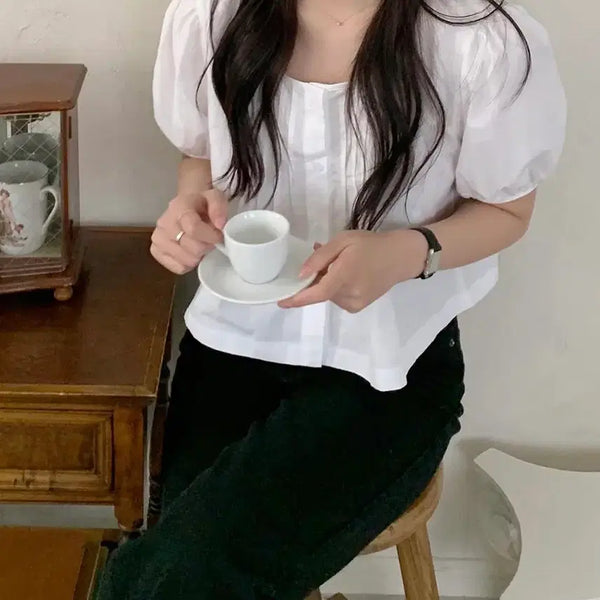[BUNJANG] Miliou Frill Blouse / 밀리유 프릴 블라우스(한번착용)
