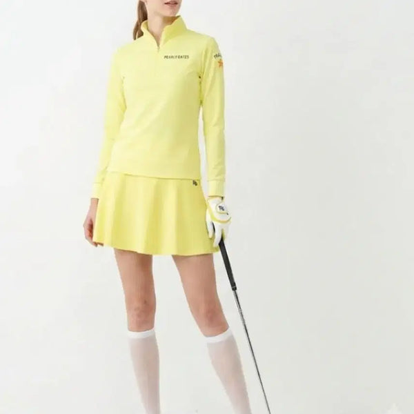 [BUNJANG] Pearly Gates Women's Yellow Zip-Up Golf Wear Size 0 / PEARLY GATES 여성 골프웨어 옐로우 집업 0사이즈