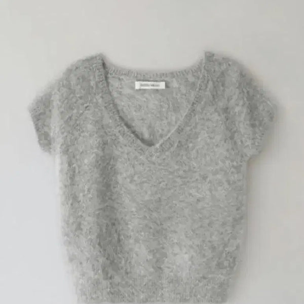 [BUNJANG] Nothing Written Siena V-Neck Short Sleeve Knit Gray / 택새상품 낫띵리튼 시에나 브이넥 반팔 니트 그레이