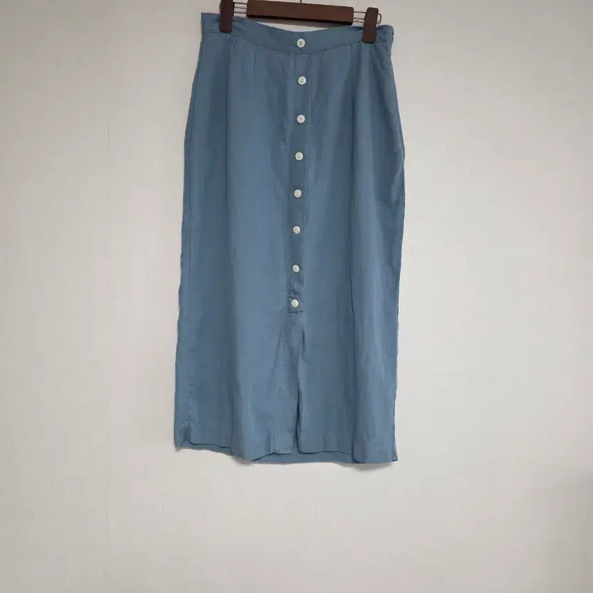 [BUNJANG] Blue Button Long Skirt / 롱 스커트 블루 버튼