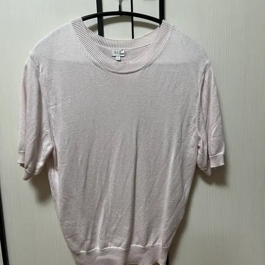 [BUNJANG] Sierre Half Sleeve Knit Blossom Pink / 시에 베르 하프 슬리브 니트 (블로썸 핑크)