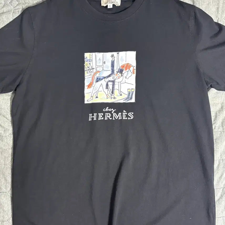 [BUNJANG] Hermès Black Short Sleeve T-shirt / 에르메스 반팔 티셔츠 블랙