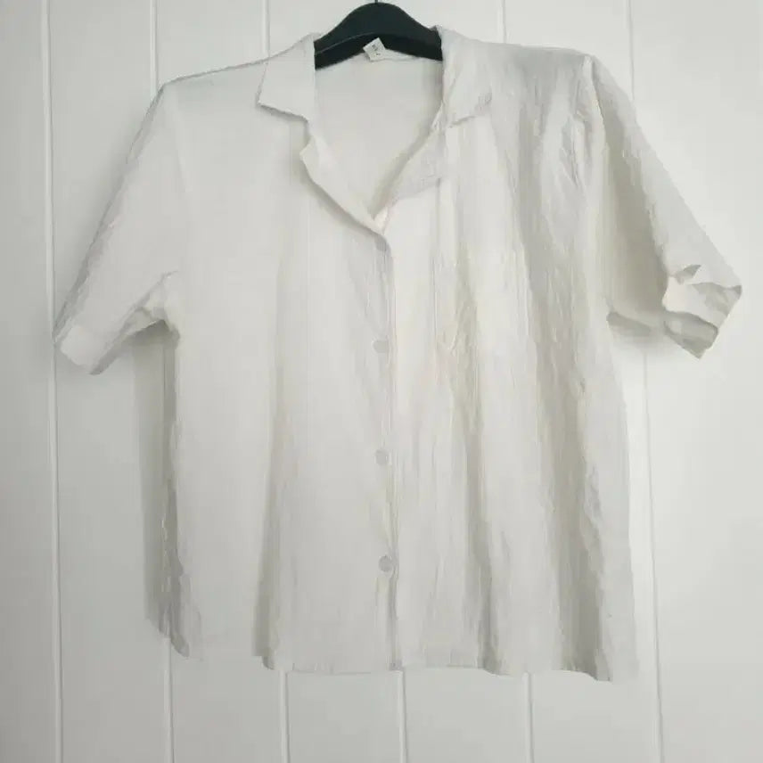 [BUNJANG] White Short-Sleeve Cotton Linen Jacket / (새상품) 화이트 반팔 면린넨 자켓
