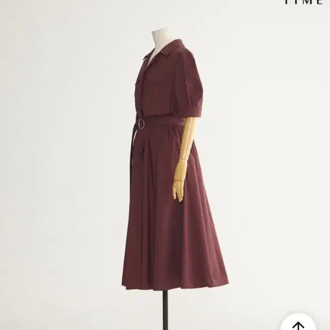 [BUNJANG] TIME BY TIME Burgundy Long Shirt Dress / 한섬 타임 TIME 셔츠 롱 원피스