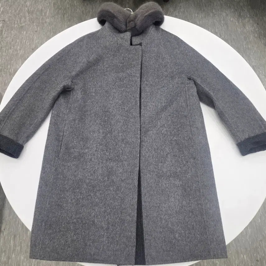 [BUNJANG] Daks Women's Cashmere Coat with Mink Fur Trim / [드라이완료] 닥스 여성 코트(94)