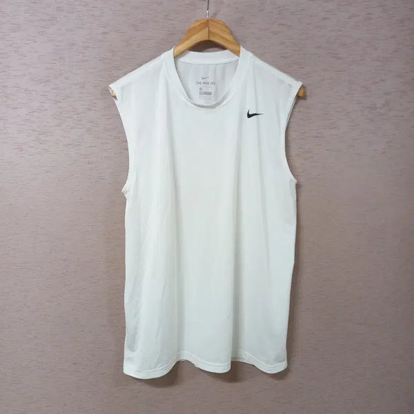 [BUNJANG] Nike Dri-FIT Sleeveless T-Shirt White Men's L / B7-9/나이키 화이트 드라이핏 민소매 티셔츠 남성L