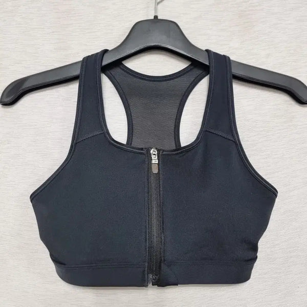 [BUNJANG] Nike Black Zip-Up Sports Bra Women's Medium / 나이키 스포츠 브라 블랙 집업 여자M사이즈 헬스 런닝ㅡ0427ㅁㅁ