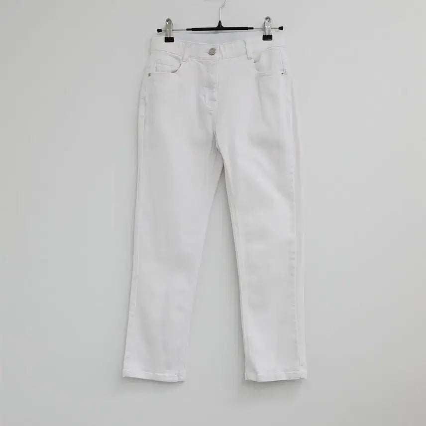 [BUNJANG] White Wide Button Cotton Pants / 화이트 와이드 버튼 면 팬츠