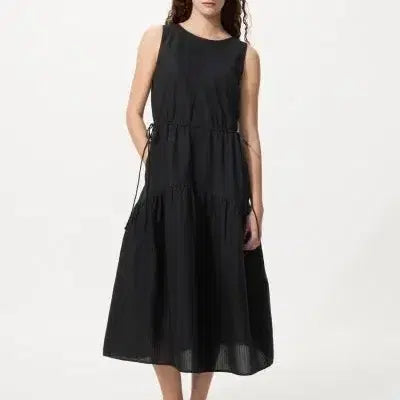 [BUNJANG] Uniqlo Tiered Dress - Black / White (M) / 유니클로 블랙 티어드 원피스 블랙, 화이트 각 m