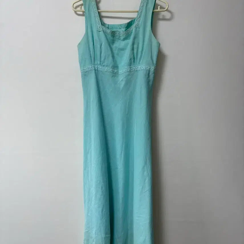 [BUNJANG] Vintage Mint Lace Detail Long Dress / 빈티지 민트 원피스